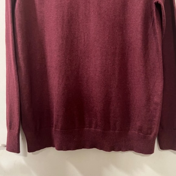 Claiborne Mens Maroon V-Neck Cotton Cashmere Blend Pullover Sweater Size LG - Picture 4 of 11